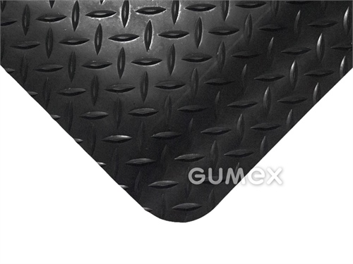 DECKPLATE Black, 15mm, 600x900mm, Diamantdesign, harte PVC Schicht, 0°C/+60°C, schwarz, 